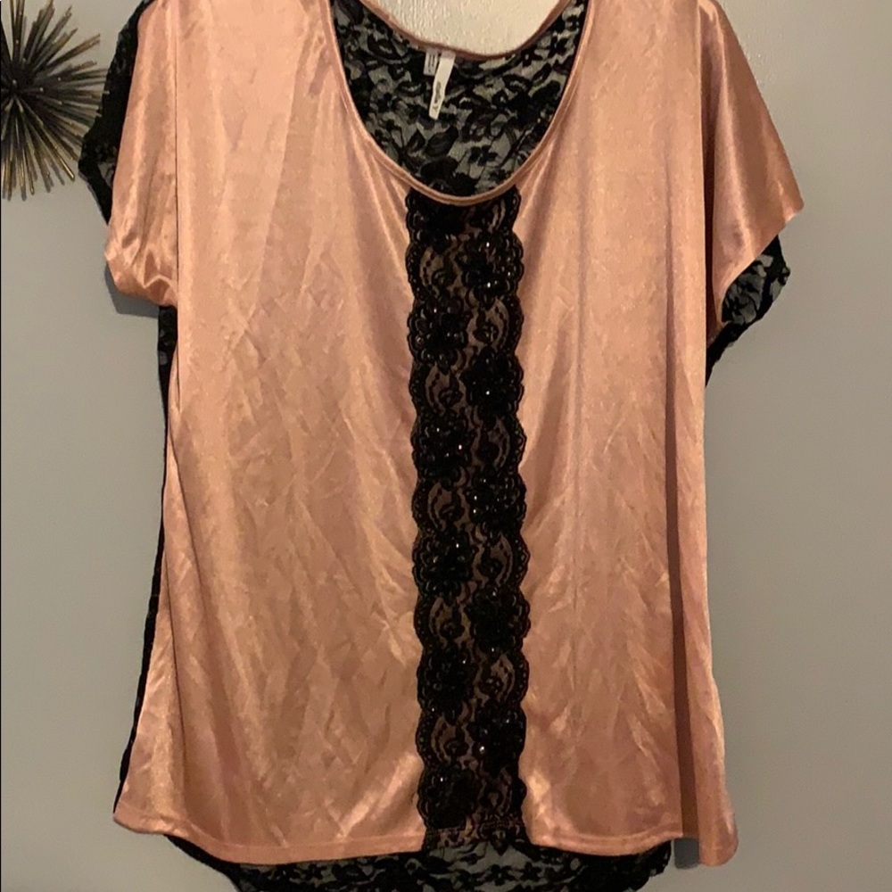 Studio Y lace and silk crop top, Size L